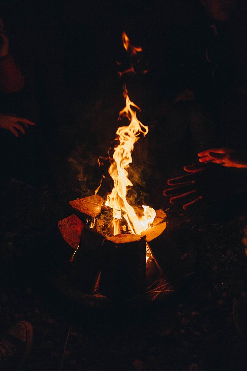 营火,燃烧,篝火和火焰