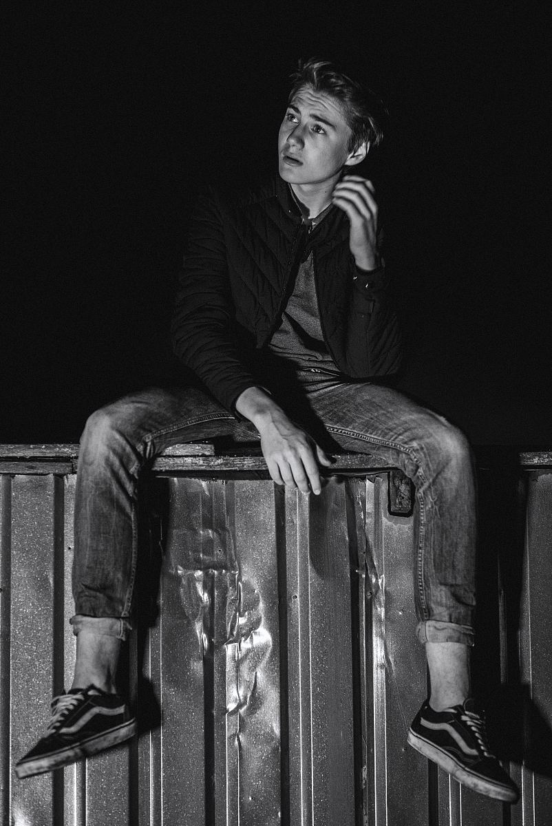 夜,男,肖像,黑白高清