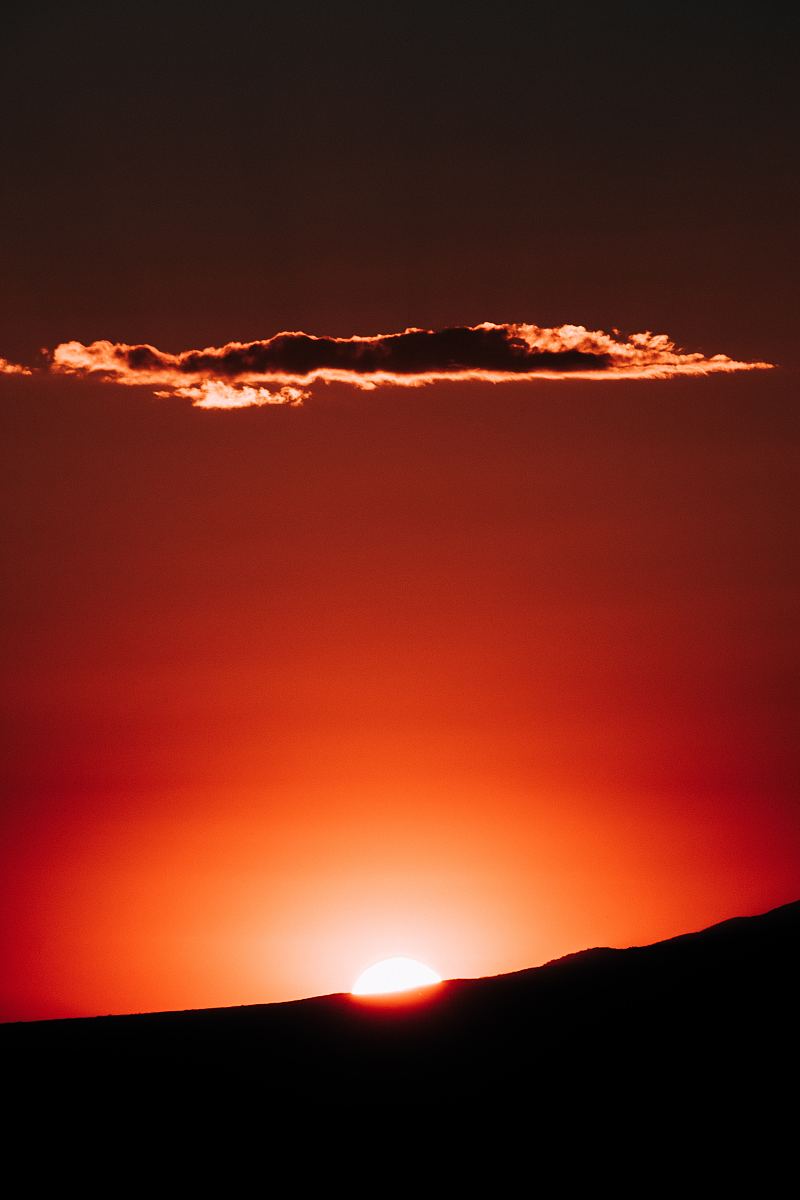 太阳,日落,日出和山脊