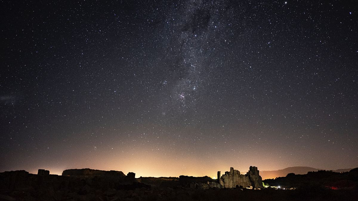 夜空,全景,风景和星星