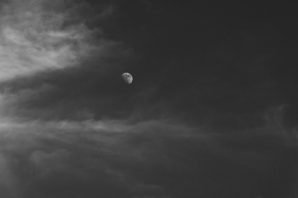 月亮,黑暗,天空,黑白高清