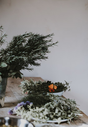 碗上的绿叶植物