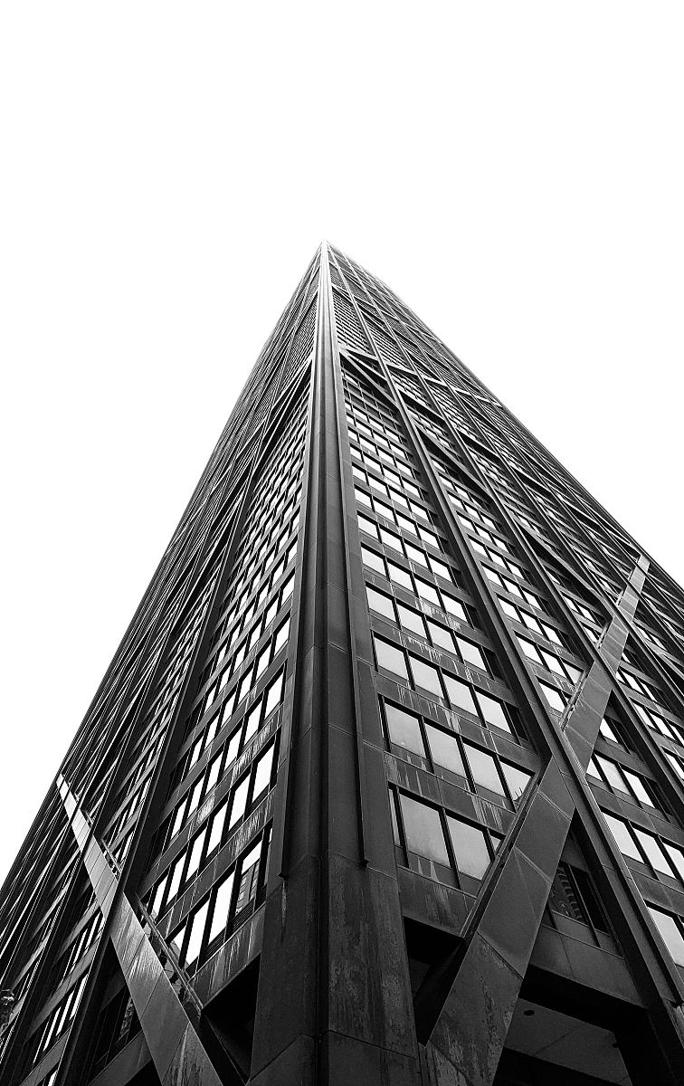 摩天大楼黑白相间芝加哥和约翰汉考克